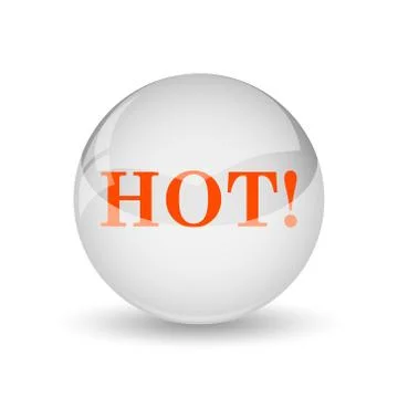 Hot icon. Internet button on white background.. Stock Illustration