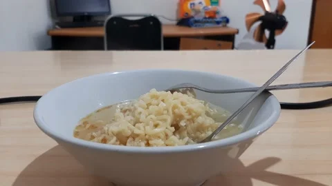 Hot Instant Noodles Stock Footage 225459327