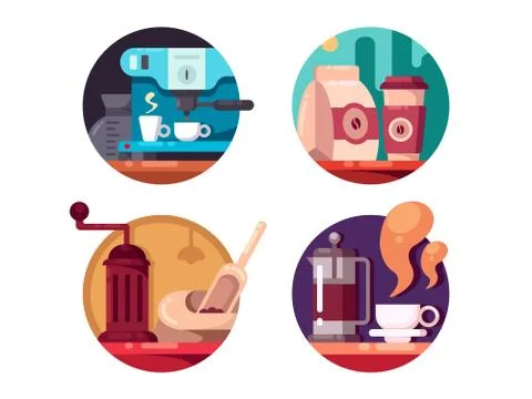 Hot invigorating coffee Stock Illustration