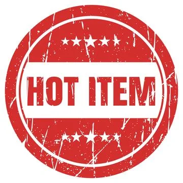 Hot item circular stamp design featuring rustic red distressed texture for .. Stock Illustration