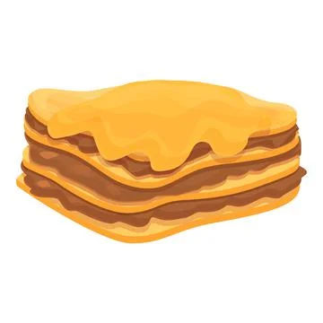 Hot lasagna icon cartoon vector. Lasagne pasta Stock Illustration