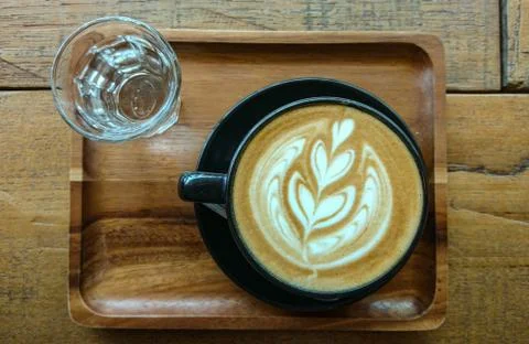 Hot latte coffee Stock Photos