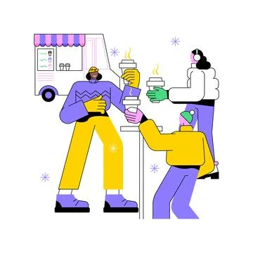 Hot latte isolated cartoon vector illustrations. Stock Illustration