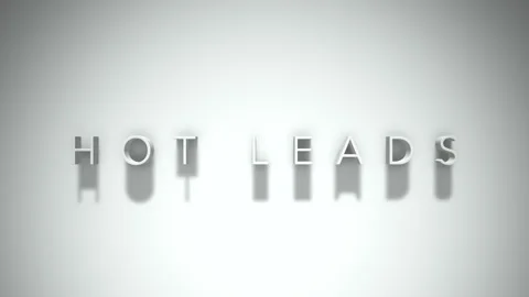 Hot leads 3D title animation with shadows on a white background Stockbeeldmateriaal 297272867