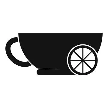 Hot lemon tea icon simple . Drink cup Stock Illustration