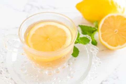 Hot lemon tea Stock Photos