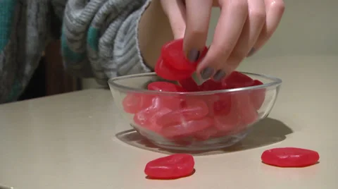 Hot Lips Candies Stock Footage 34690059