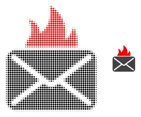 Hot Mail Halftone Dot Icon Иллюстрация
