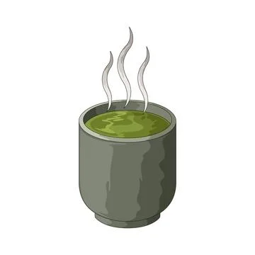 Hot matcha illustration Stock Illustration