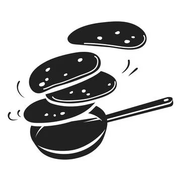 Hot meal griddle icon, simple style Illustrazione stock