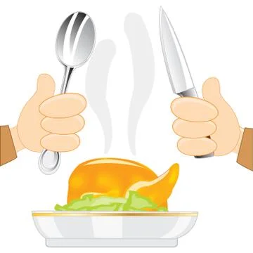 Hot meat dish Stock Illustration