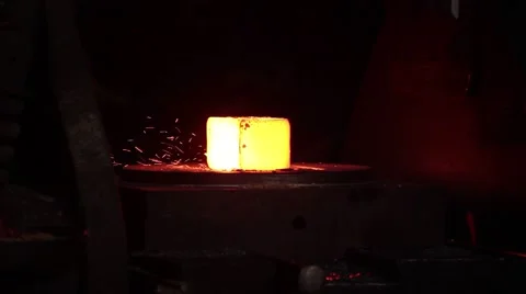 Hot Metal hammer working Stock Footage 62261382