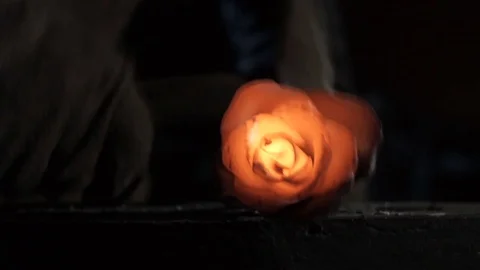 A hot metal rose. work smith Stock Footage 69864141