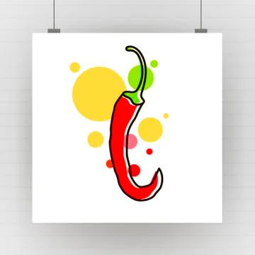 Hot mexican Chilli cartoon vector illustration. symbol Stock Illustration