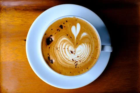 Hot mocha coffee on the table Stock Photos