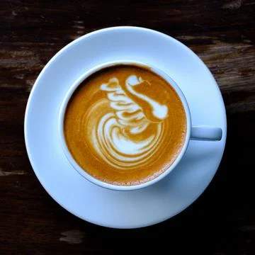 Hot mocha coffee on the table Stock Photos