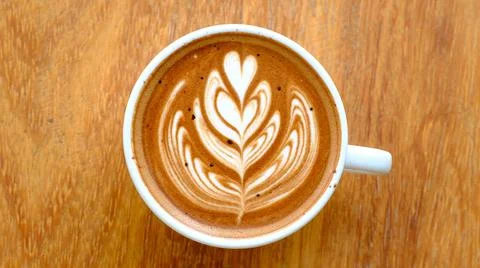 Hot mocha coffee on the table Stock Photos