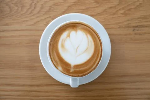 Hot mocha coffee on the table Stock Photos