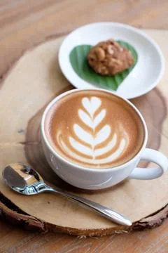 Hot mocha  with  cookie Stock Photos