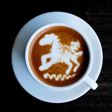 Hot mocha on the table Stock Photos