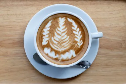 Hot mocha on the table Stock Photos
