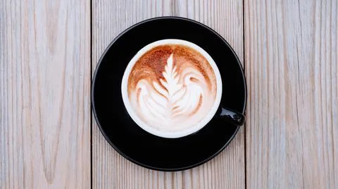 Hot mocha on table Stock Photos