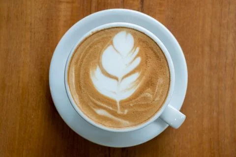 Hot mocha on table Stock Photos