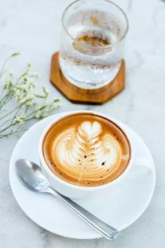 Hot mocha on table Stock Photos
