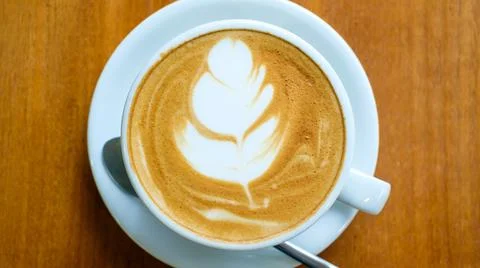 Hot mocha on table Stock Photos