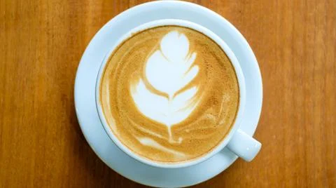 Hot mocha on table Stock Photos