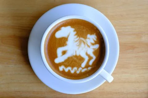 Hot mocha on the table Stock Photos