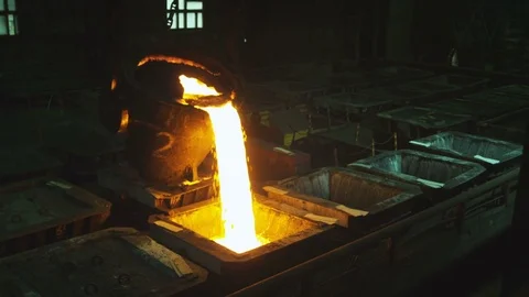 Hot molten iron Stock Footage 72632219