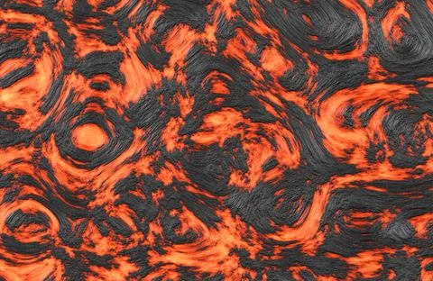 Hot molten lava flow texture with glowing orange magma and cooling black Stock Illustration