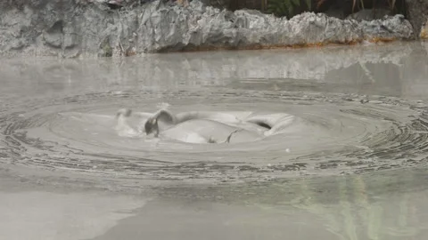 Hot mud of a demonishish loper hell to boil Video stock 161911236