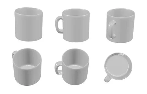Hot mug 3D illustrations isolated on white background.with Clipping Path read Stock Illustration