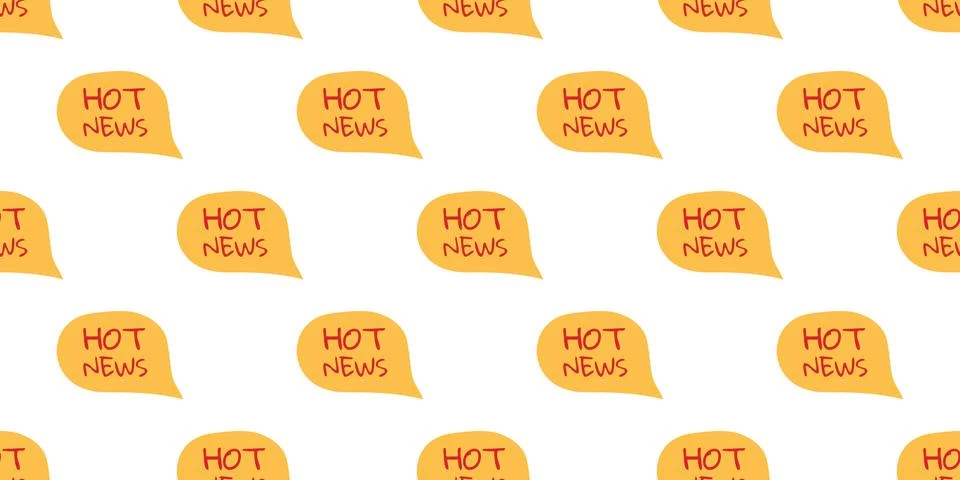 Hot news pattern in chat bubbles. Seamless print Messages in row. Discussion of Stock Illustration