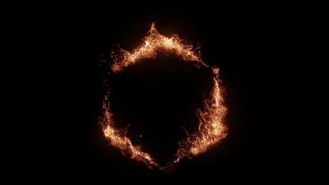 HOT OFFER. Burning abstract seamless looped hexagon Stock Footage 136409130