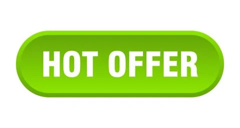 Hot offer button. hot offer rounded green sign. hot offer Stock Illustration