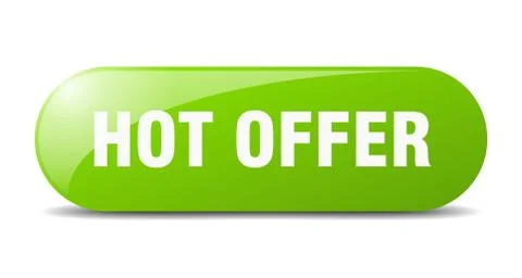 Hot offer button. hot offer sign. key. push button. Stock Illustration