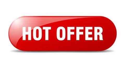 Hot offer button. hot offer sign. key. push button. Stock Illustration