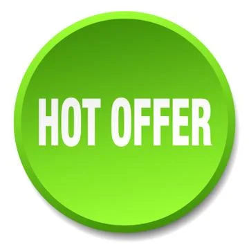 Hot offer green round flat isolated push button Stock Illustration