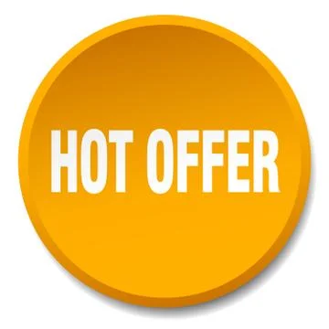 Hot offer orange round flat isolated push button Stock Illustration