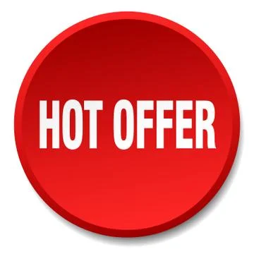 Hot offer red round flat isolated push button Stock Illustration