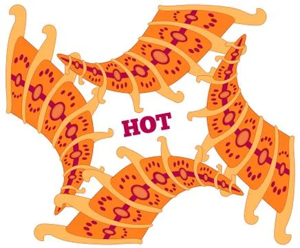 Hot orange shell frame Illustrazione stock