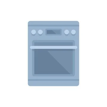 Hot oven icon flat vector. Electric convection stove Stock Illustration