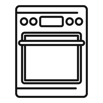 Hot oven icon outline vector. Electric convection stove Illustrazione stock