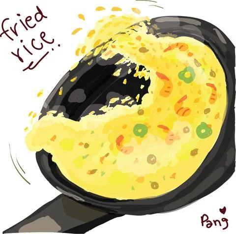 Hot Pan Fried Rice Stock Illustration