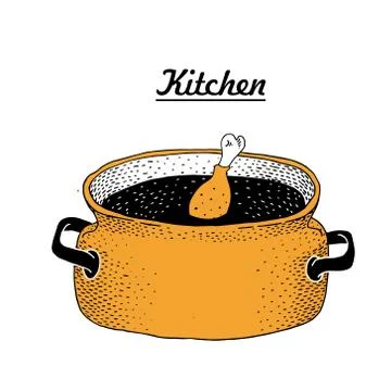 Hot pan isolated, saucepan. Vector Stock Illustration