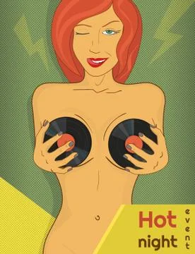 Hot party poster Illustrazione stock