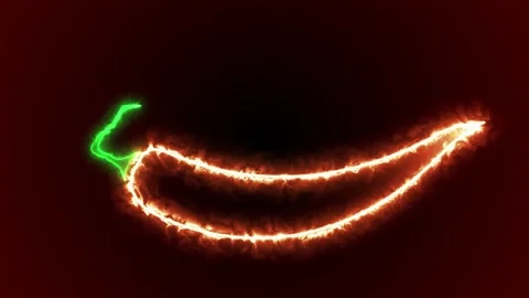 Hot pepper on a black background. Animation with red pepper. Stock Footage 210389521